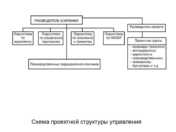 Схема проектной структуры управления