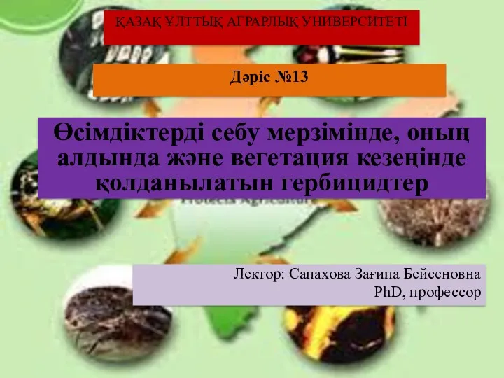 Өсімдіктерді себу мерзімінде, оның алдында және вегетация кезеңінде қолданылатын гербицидтер