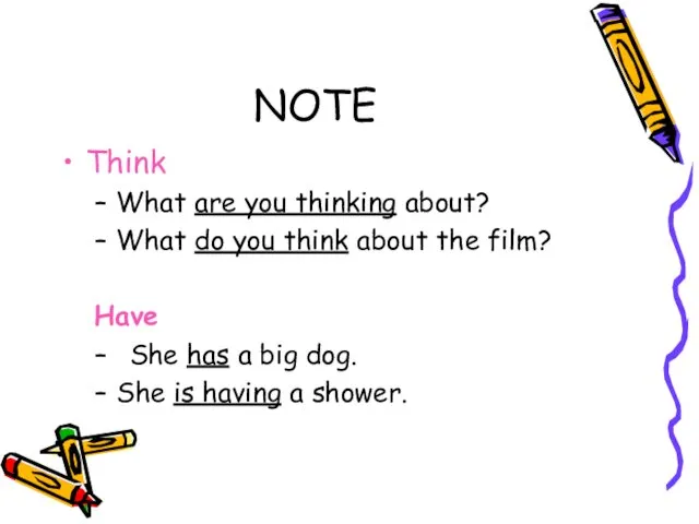 NOTE Think What are you thinking about? What do you