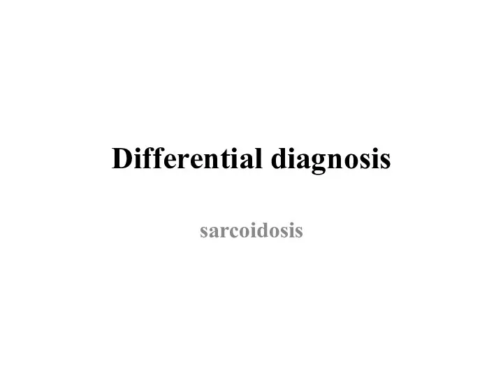 Differential diagnosis sarcoidosis