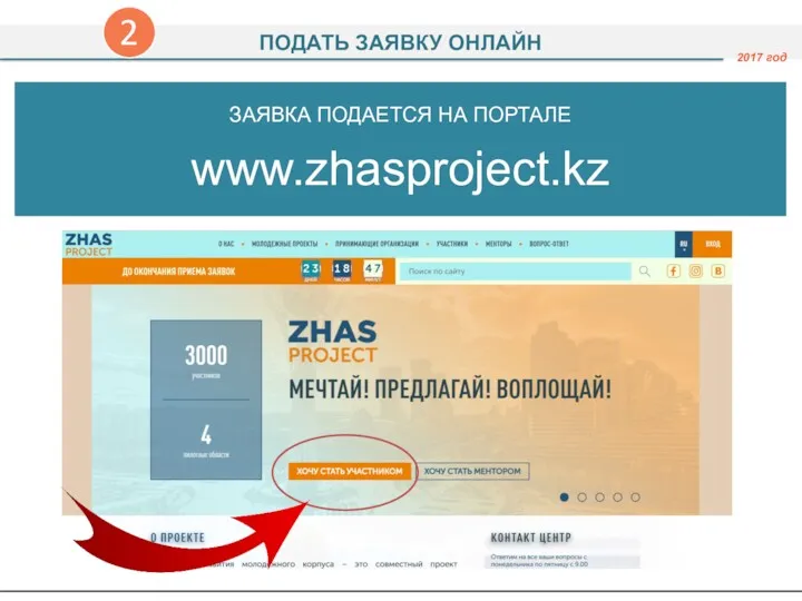 ЗАЯВКА ПОДАЕТСЯ НА ПОРТАЛЕ www.zhasproject.kz