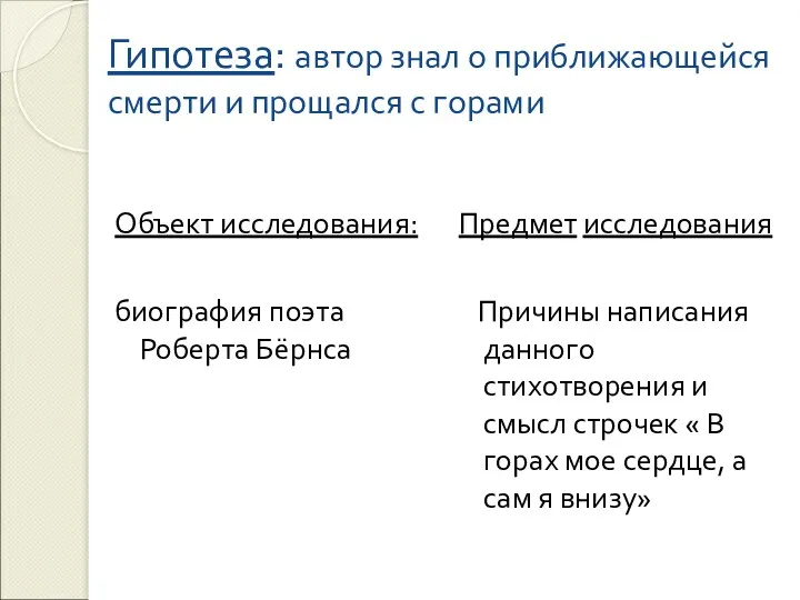 Гипотеза: автор знал о приближающейся смерти и прощался с горами