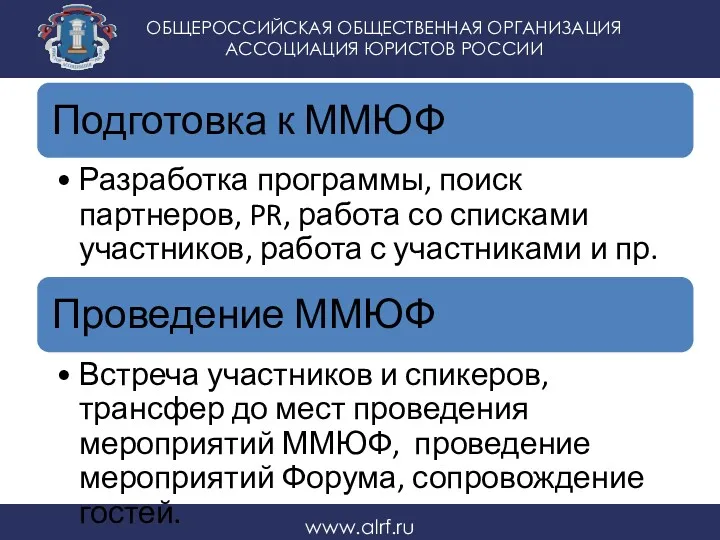 ОБЩЕРОССИЙСКАЯ ОБЩЕСТВЕННАЯ ОРГАНИЗАЦИЯ АССОЦИАЦИЯ ЮРИСТОВ РОССИИ www.alrf.ru