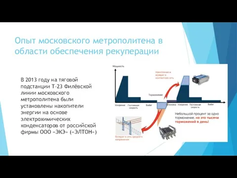 Опыт московского метрополитена в области обеспечения рекуперации В 2013 году на тяговой подстанции