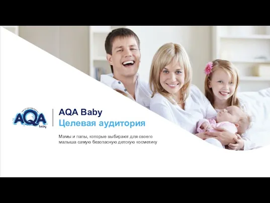 AQA Baby Целевая аудитория Мамы и папы, которые выбирают для своего малыша самую безопасную детскую косметику