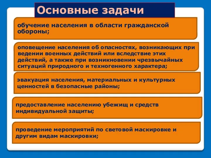 обучение населения в области гражданской обороны; оповещение населения об опасностях,