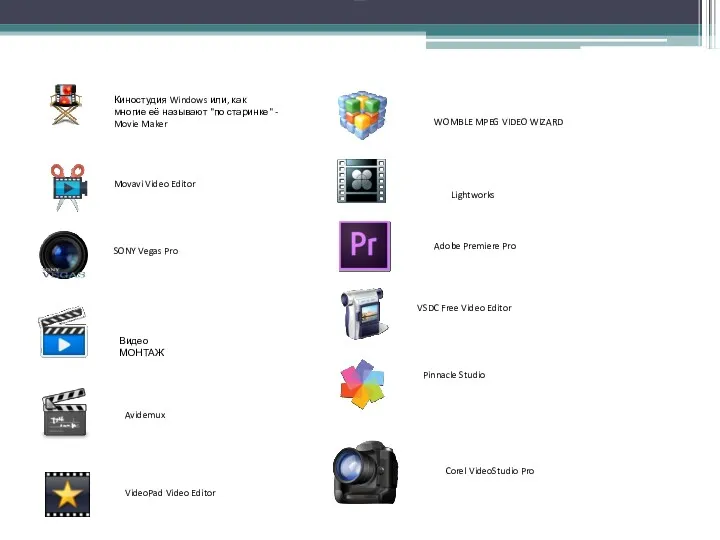 7.3 Киностудия Windows (Movie Maker) Киностудия Windows или, как многие