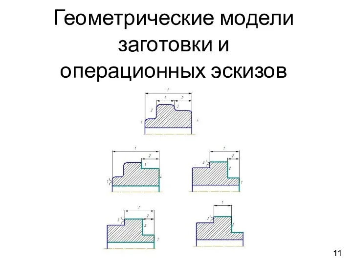 Геометрические модели заготовки и операционных эскизов 11