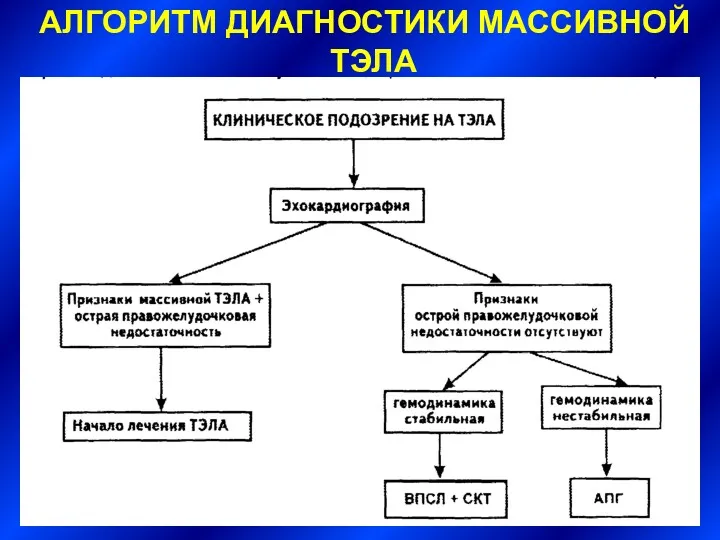 АЛГОРИТМ ДИАГНОСТИКИ МАССИВНОЙ ТЭЛА