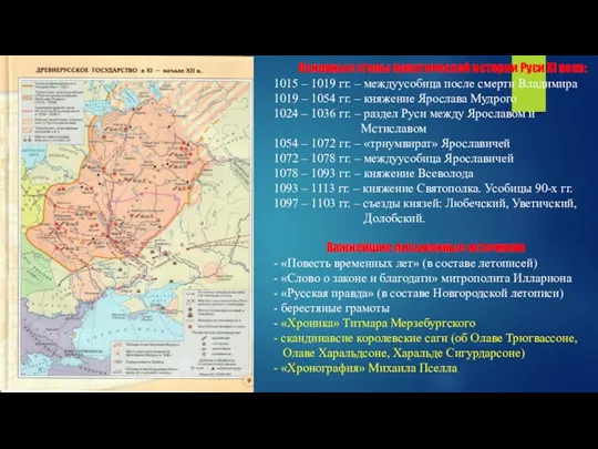 Основные этапы политической истории Руси XI века: 1015 – 1019 гг. – междуусобица