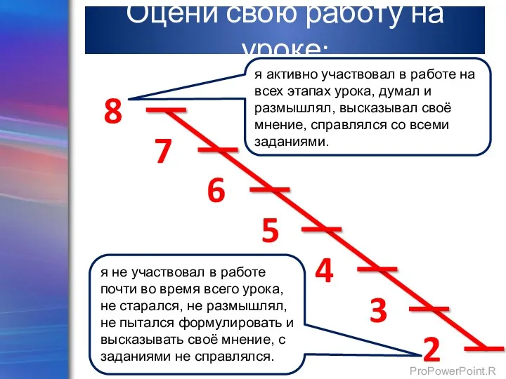 я не участвовал в работе почти во время всего урока,