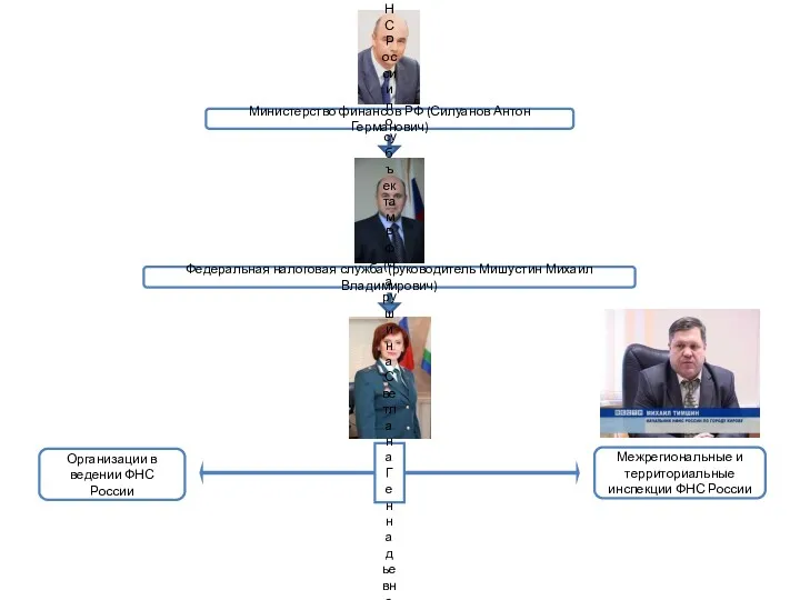 Министерство финансов РФ (Силуанов Антон Германович) Федеральная налоговая служба (руководитель