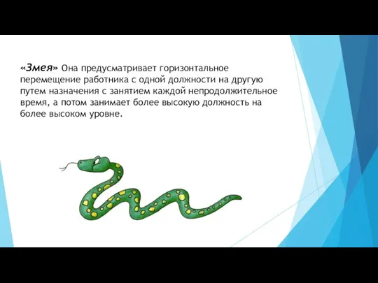 «Змея» Она предусматривает горизонтальное перемещение работника с одной должности на