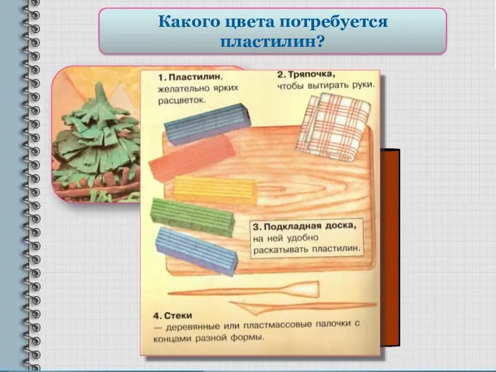 Готовим рабочее место Какого цвета потребуется пластилин?