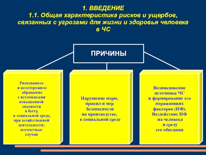 1. ВВЕДЕНИЕ 1.1. Общая характеристика рисков и ущербов, связанных с