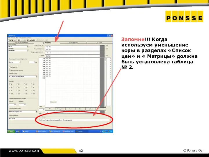 Запомни!!! Когда используем уменьшение коры в разделах «Список цен» и « Матрицы» должна