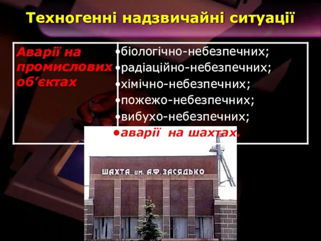 Техногенні надзвичайні ситуації