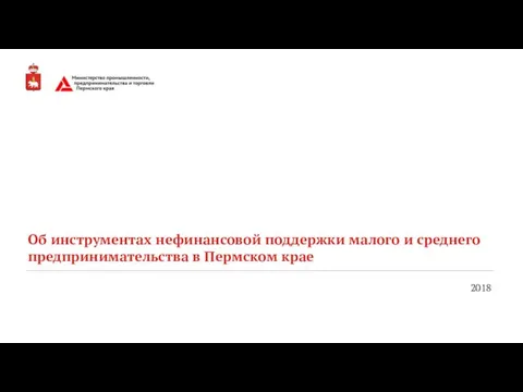Об инструментах нефинансовой поддержки малого и среднего предпринимательства в Пермском крае 2018