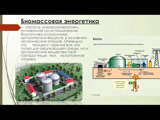 Биомассовая энергетика — отрасль электроэнергетики, основанная на использовании биотоплива из