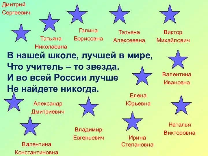 В нашей школе, лучшей в мире, Что учитель – то