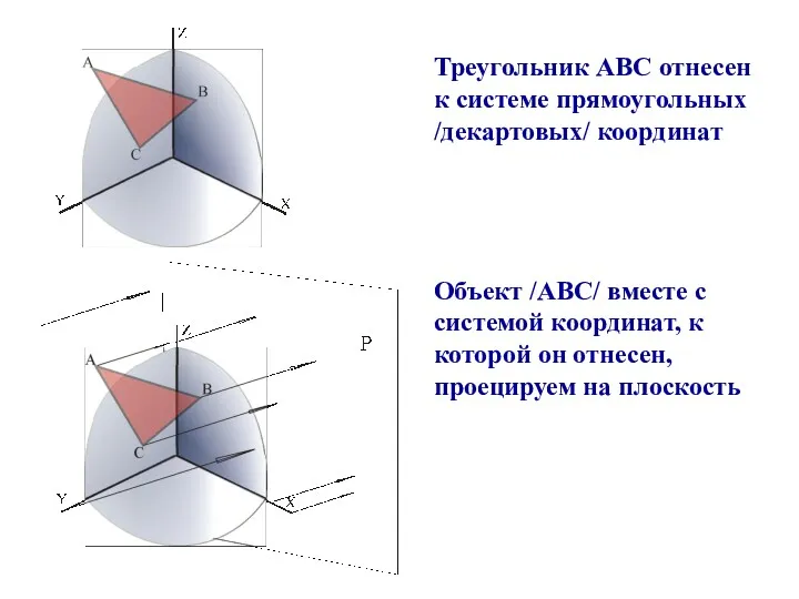 Треугольник АВС отнесен к системе прямоугольных /декартовых/ координат Объект /АВС/