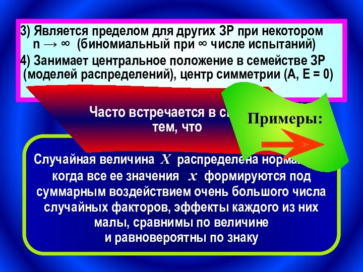 3) Является пределом для других ЗР при некотором n →