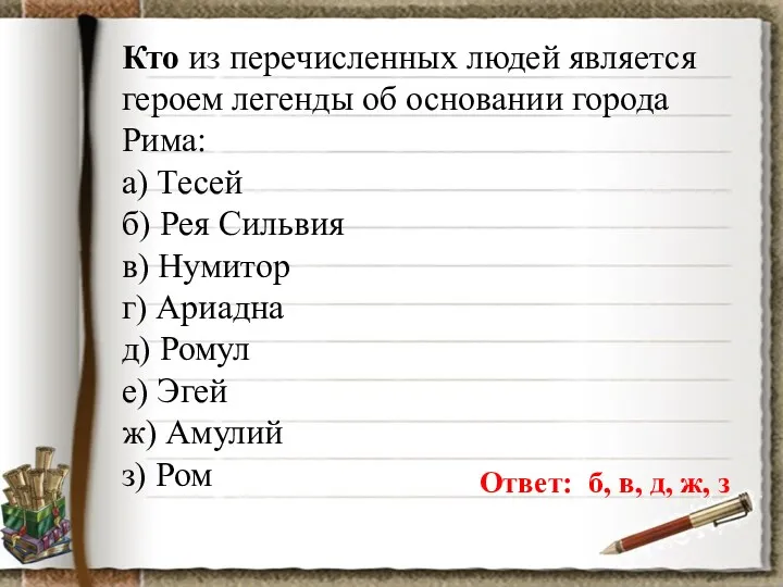 Кто из перечисленных людей является героем легенды об основании города