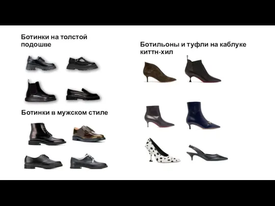 Ботинки на толстой подошве Ботильоны и туфли на каблуке киттн-хил Ботинки в мужском стиле