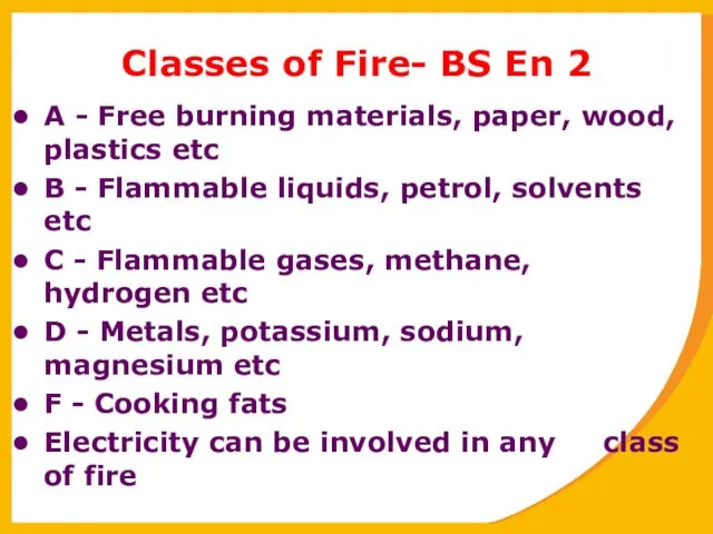Classes of Fire- BS En 2 A - Free burning