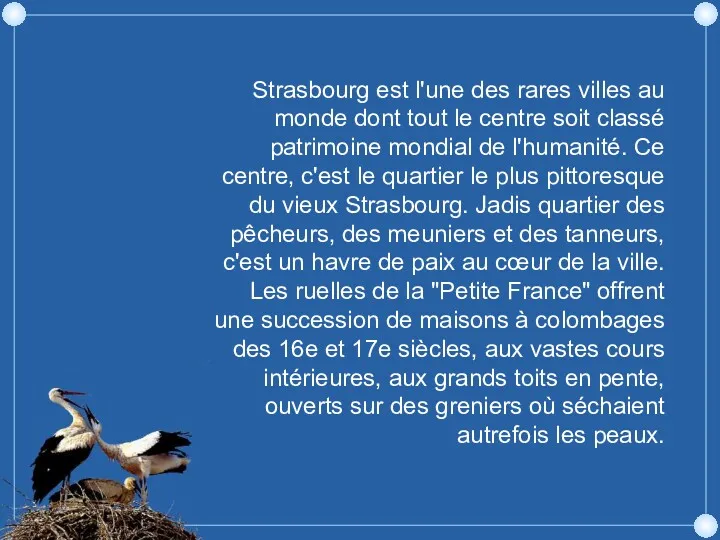 Strasbourg est l'une des rares villes au monde dont tout