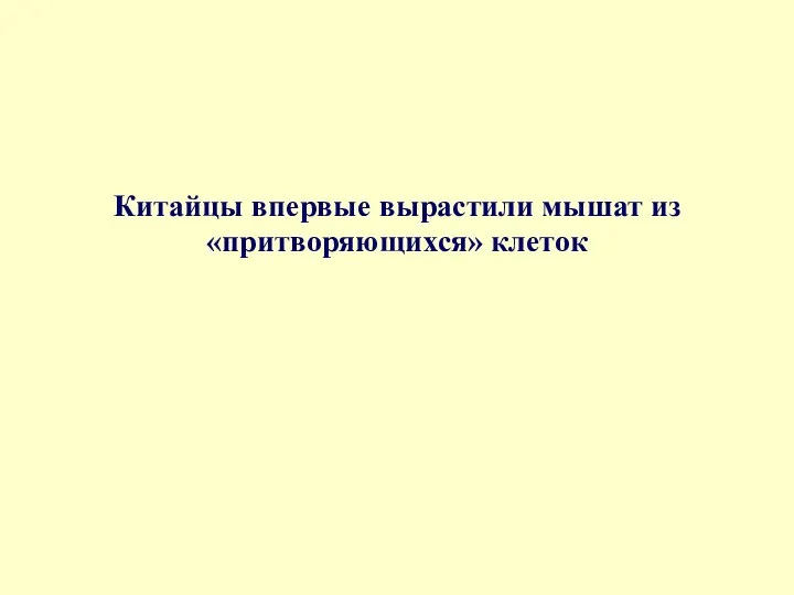 Китайцы впервые вырастили мышат из «притворяющихся» клеток