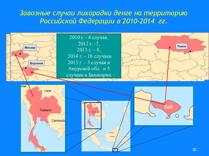 Завозные случаи лихорадки денге на территорию Российской Федерации в 2010-2014