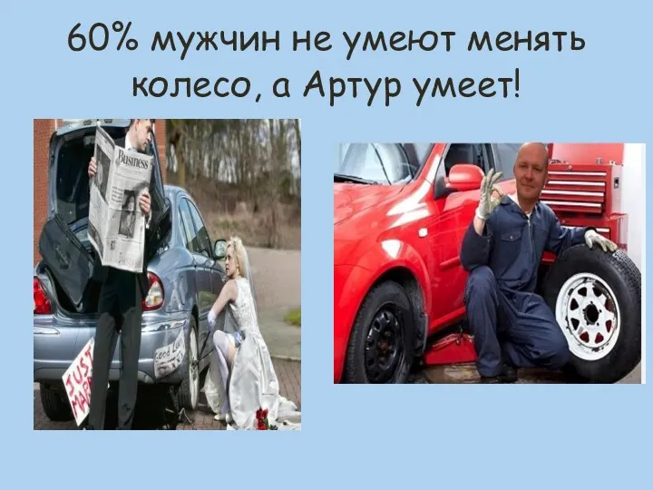 60% мужчин не умеют менять колесо, а Артур умеет!