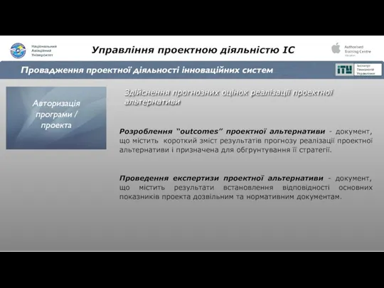 Управління проектною діяльністю ІС Провадження проектної діяльності інноваційних систем Здійснення