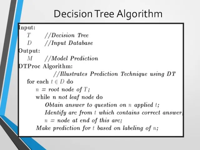 Decision Tree Algorithm