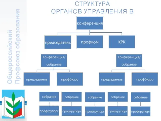 Общероссийский Профсоюз образования СТРУКТУРА ОРГАНОВ УПРАВЛЕНИЯ В ППО