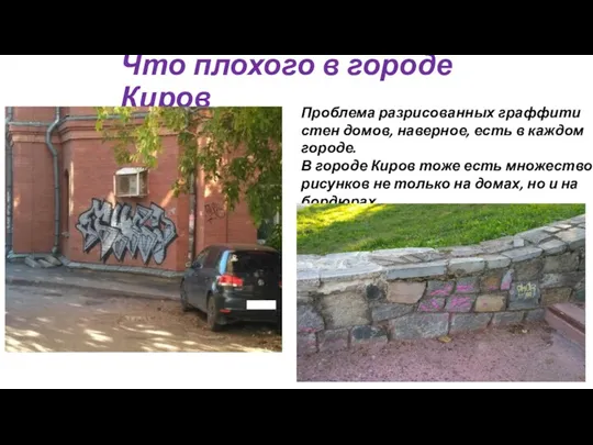 Что плохого в городе Киров Проблема разрисованных граффити стен домов,
