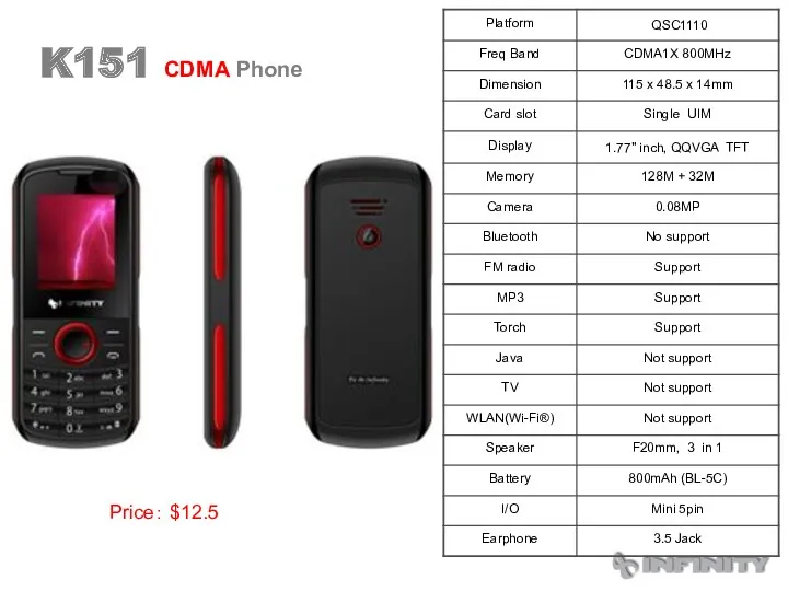 K151 CDMA Phone Price： $12.5