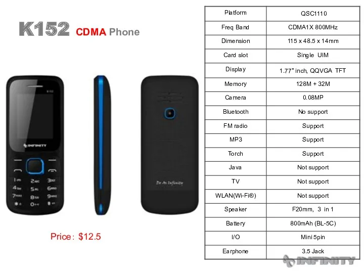 K152 CDMA Phone Price： $12.5