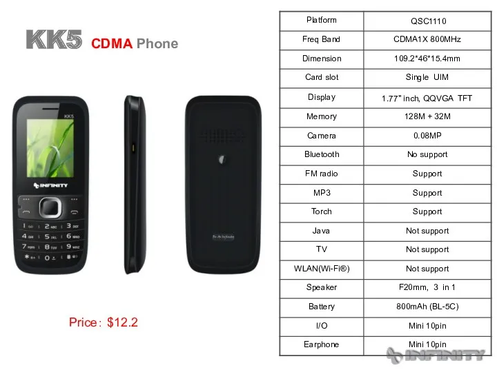 KK5 CDMA Phone Price： $12.2