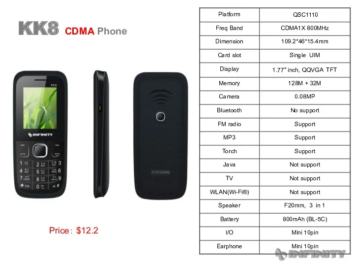 KK8 CDMA Phone Price： $12.2