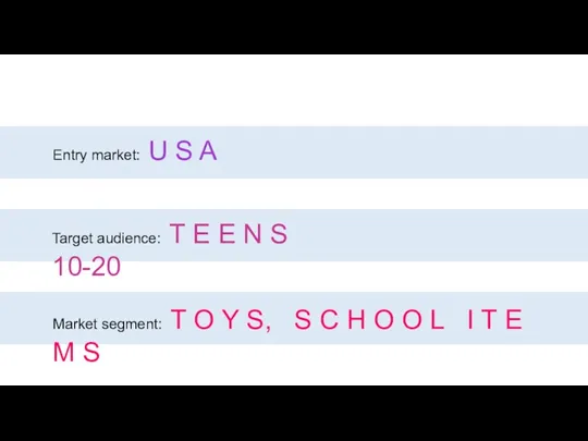 Target audience: T E E N S 10-20 Market segment: