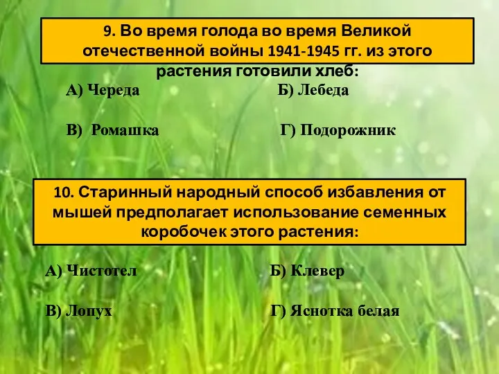 9. Во время голода во время Великой отечественной войны 1941-1945