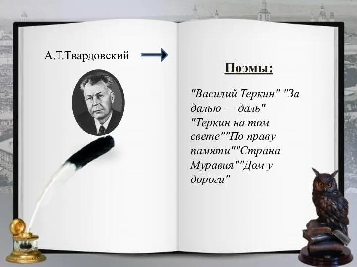 А.Т.Твардовский Поэмы: "Василий Теркин" "За далью — даль" "Теркин на том свете""По праву