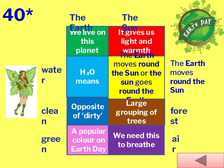 40* We live on this planet H ₂O means Opposite