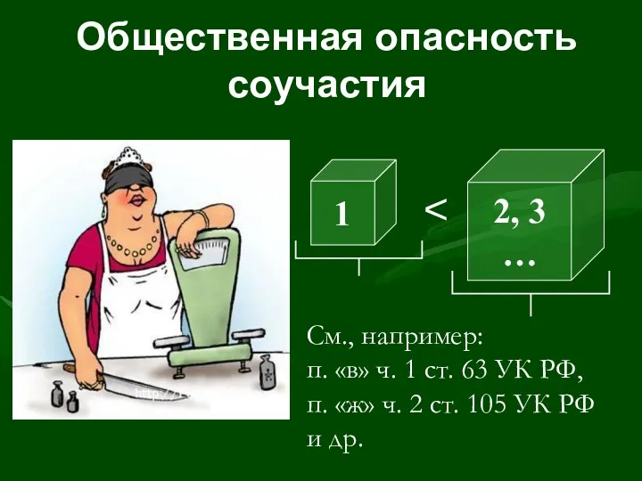 Общественная опасность соучастия 1 2, 3 … См., например: п.