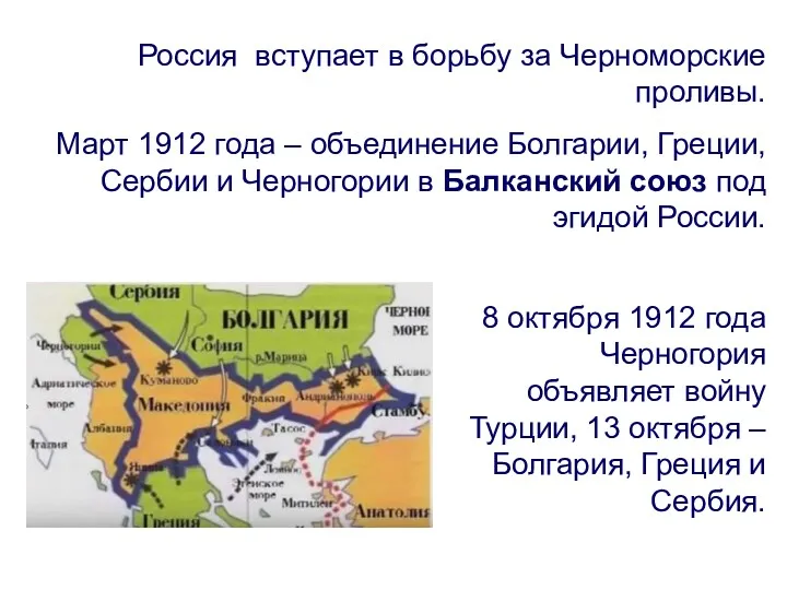 Россия вступает в борьбу за Черноморские проливы. Март 1912 года