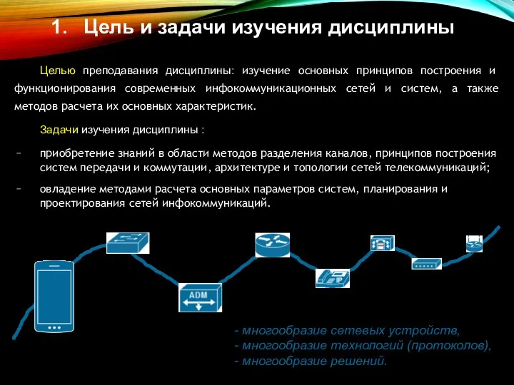 Цель и задачи изучения дисциплины Целью преподавания дисциплины: изучение основных принципов построения и