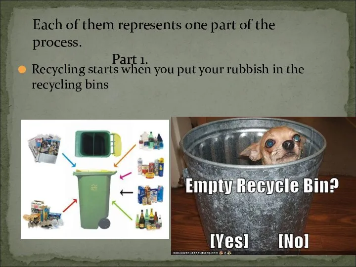 Recycling starts when you put your rubbish in the recycling
