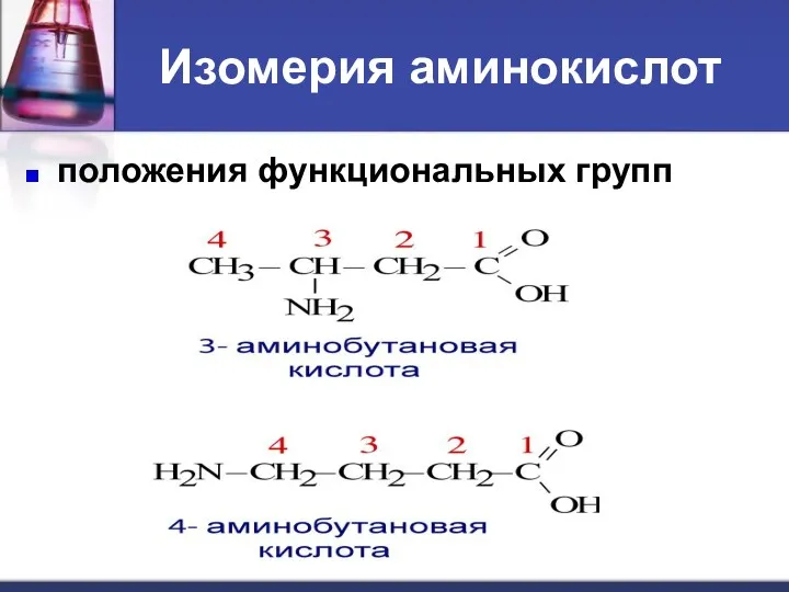 Изомерия аминокислот положения функциональных групп
